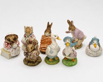 Vintage Beswick Beatrix Potter Nursery Storybook Figurines English Cottagecore Animal Collection