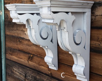 Corbels -(C)- Large, Wood, Rustic look,- 169./pair, 4 1/2”W  x  12”D  x  17"H