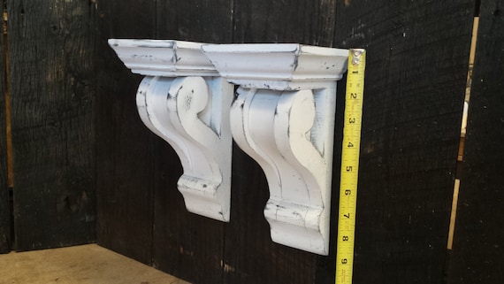 Corbels B Set Of 2 Small Vintage Look Solid Wood Etsy
