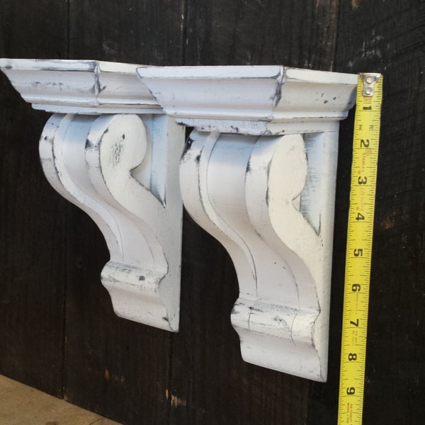 Corbels- (B)  69.00./PAIR, small, Vintage look, 4-1/2”W  x  4-7/8”D  x  9-1/4”H