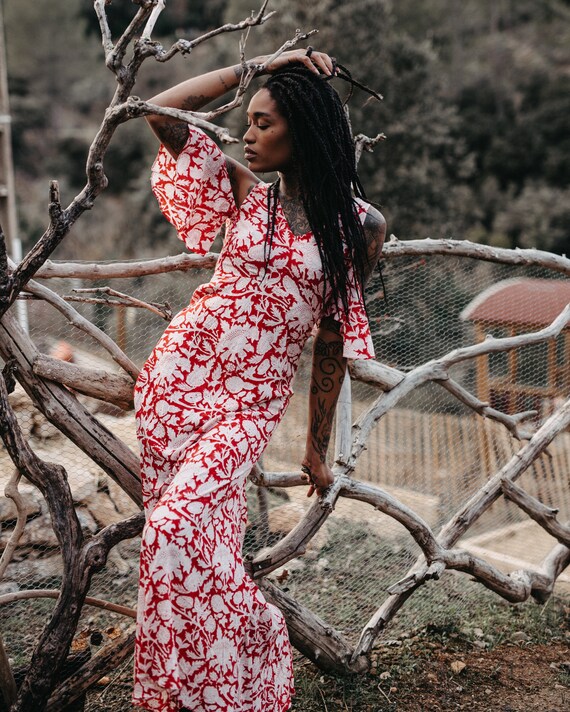Cold Shoulder Bohemian Maxi Dress Summer Party Dress Sustainable Fabric Etsy UK