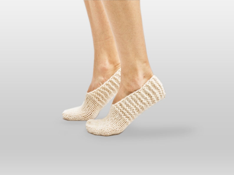 Wool Slippers. Woman Wool Socks. Hand Knitted Slipper Socks. Etsy