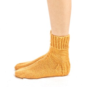 WOOL SOCKS. Woman socks. Hand knitted socks. Natural yellow wool socks. Minimal socks. Great gift. Warm socks. Winter socks. image 5