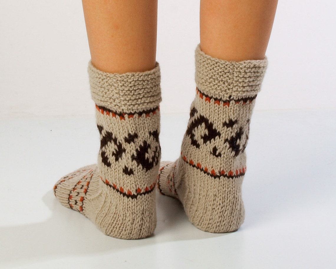 Wool Socks. Woman Socks. Hand Knitted Socks. Ornamented Socks. - Etsy