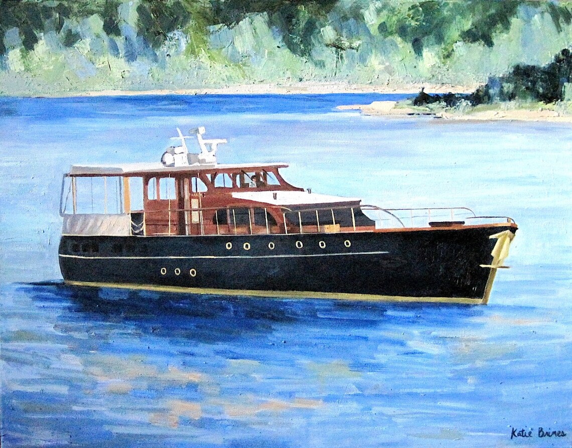 Custom Boat Painting Etsy