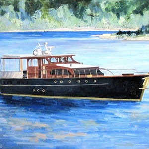 Custom Boat Portrait Painting by artist Katie Brines- make unique and thoughtful gifts!