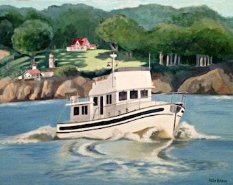 Custom Boat Portrait Painting by artist Katie Brines- make unique and thoughtful gifts!