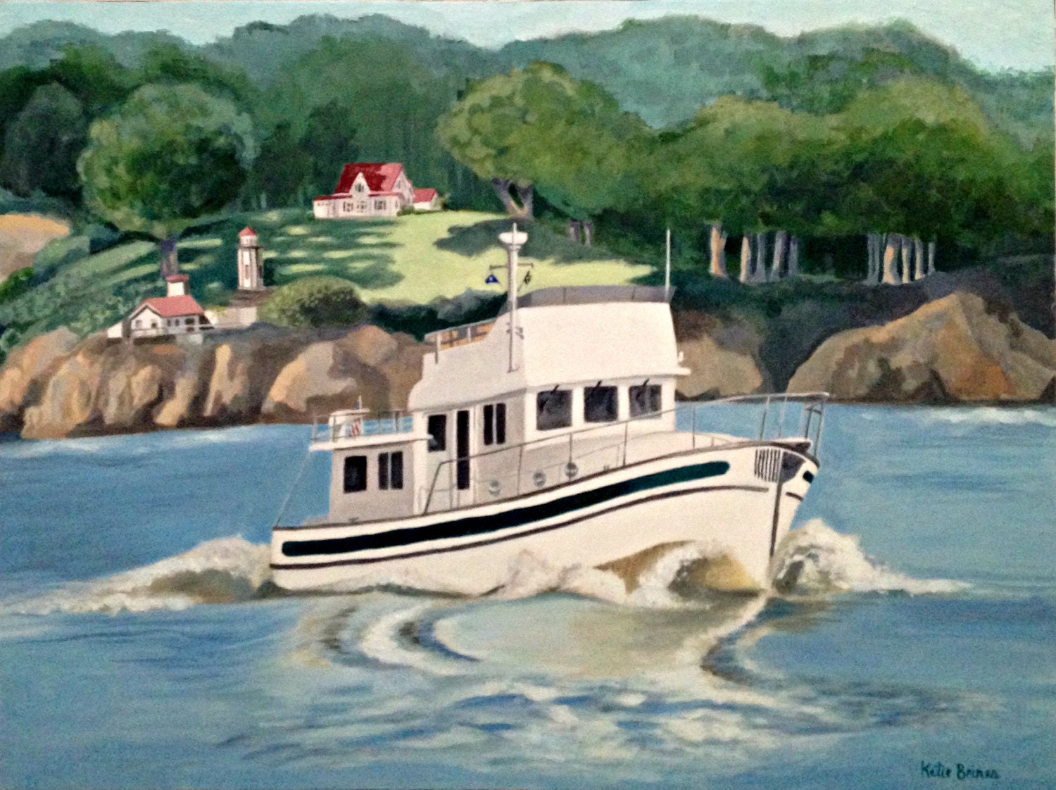 Custom Boat Painting Etsy