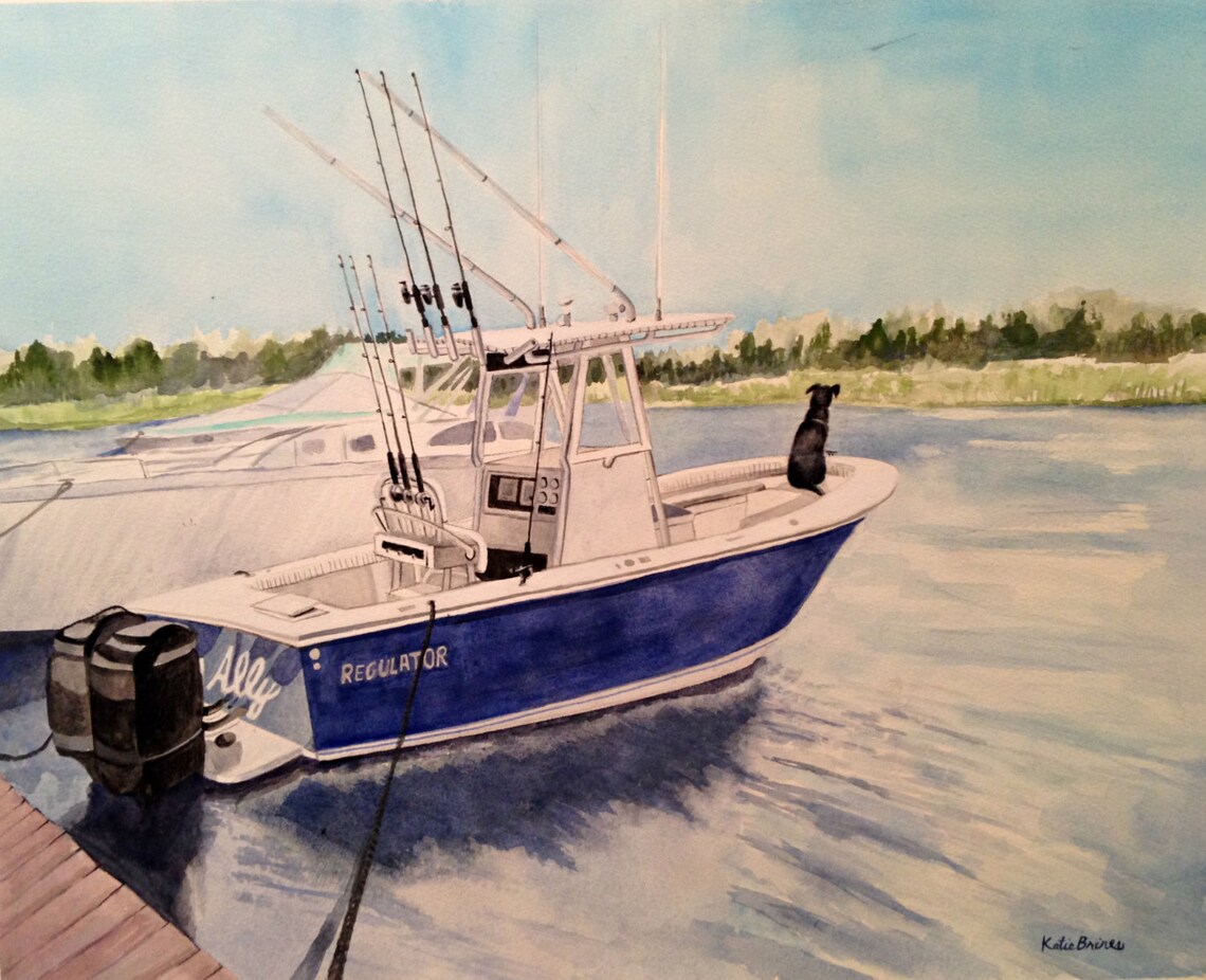 Custom Boat Painting Etsy
