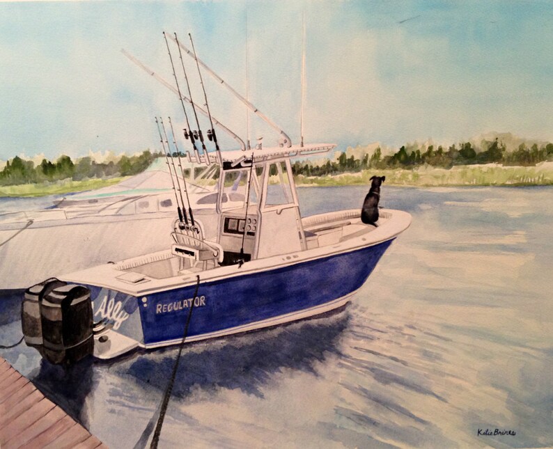Custom Boat Painting Etsy