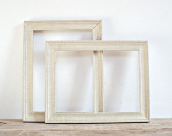 2 Vintage Wood Rectangular Frames Photo Picture Embroidery Wedding Frames Mid Century Art Lot Gallery Wall Hangings Frames