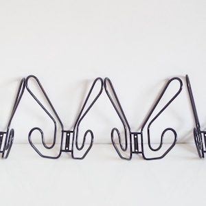 Black metal wired coat rack, modern wall hook, minimal IKEA clothes hanger, Fran, made in Sweden, IKEA collectibles, home decor