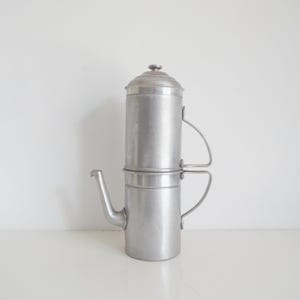 Vintage Neapolitan Coffee Maker: Aluminum Espresso Machine, Naples Italy