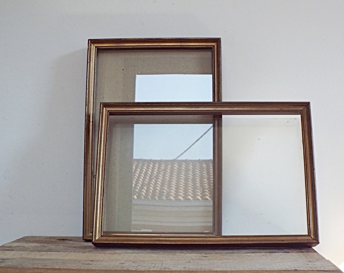 BIG Vintage Golden FRAME Wooden Gold Photo FRAMES Wall Hanging Etsy