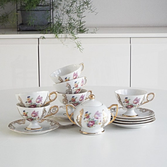 Ceramic Porcelain British Tea Cups And Saucers Set Floral Designed  Drinkware New