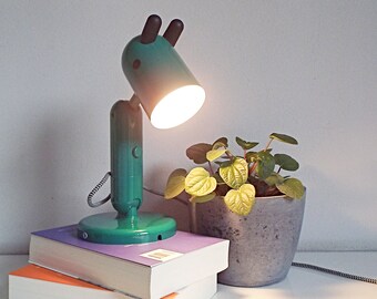 Vintage green kidsroom bedside lamp, night light, giraffe IKEA Knux, table lamp, wall lamp, IKEA vintage, kids room nursery decor