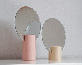 IKEA mirror, set/ 2 round mirrors, IKEA Linholen, wall hanging mirror, free standing mirror, minimal Scandinavian look