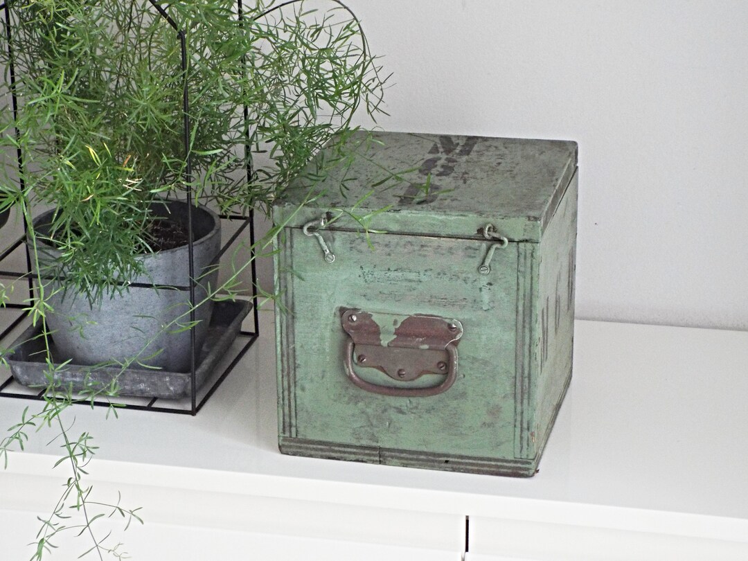 Military Storage Box, Wooden Crate, Green Crate, Army Accessory, Wooden Storage, Craftroom Hobby