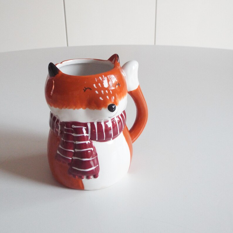 Fox pen holder, ceramic fox cutlery holder or kitchen utensils, storage organizer, cute canister, pottery, kitchen decor or office decor zdjęcie 2