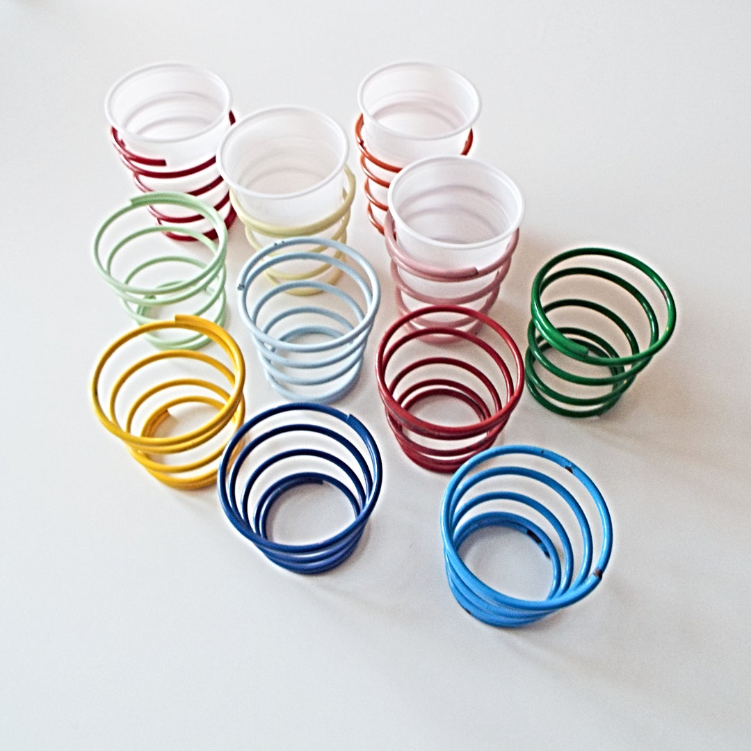 Vintage 1980s Spiral Cup Holders, Glass Holders, '80s Drinkware Party ...
