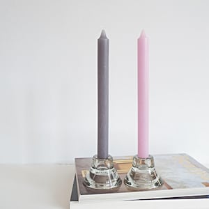 2 Reversible candle holders, double sided glass candleholders, IKEA glass modern tealight holder, Scandinavian Nordic style home decor