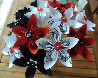 individual origami flowers or bouquets, these origami flowers can be used individually  or even for a bridal bouquet that will not fade