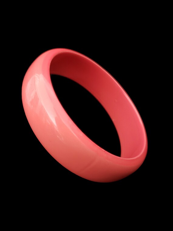 1980s Pink Plastic Bangle Stack | 80s Vintage Cor… - image 6