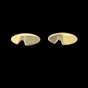 Boutons De Manchette Vintage Foster Dorés - Monogrammés, Occasion Très Bon état, Pour Homme Style Rétro