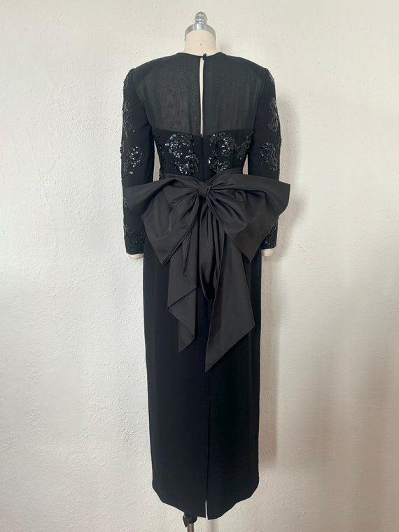 1990s CHRISTIAN DIOR Black Sequin Evening Dress, … - image 6