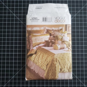 Vogue Decor 7921 Home Decorating Bedding Pattern, No Size, Factory Folded | Pattern for Duvet, Bed Skirt, Shams, and Multiple Throw Pillows