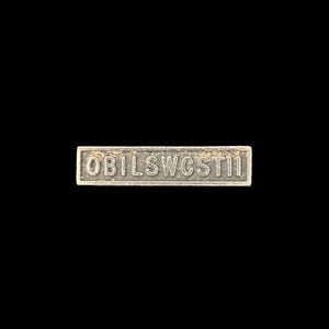 1960s Silver Tone Novelty OBILSWCSTII Tie Clip | 60s Vintage Acronym Tie Clip