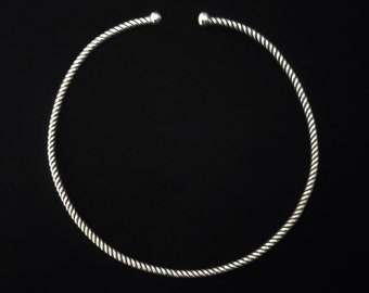 1980s Delicate Sterling Silver "Rope" Collar | 80s Vintage 925 Necklace