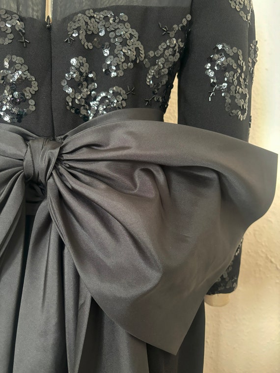 1990s CHRISTIAN DIOR Black Sequin Evening Dress, … - image 8
