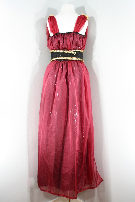 1990s Burgundy Organza Fantasy Gown, Medium to La… - image 7