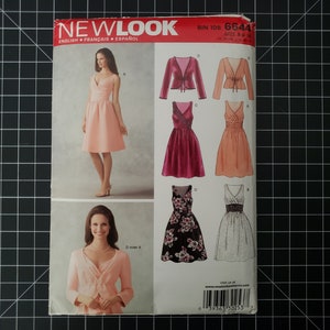 Uncut New Look 6644 Retro Style Dress and Jacket Pattern, Sizes 8-10-12-14-16-18, Factory Folded | Dress Pattern w/ Tie Waist Jacket