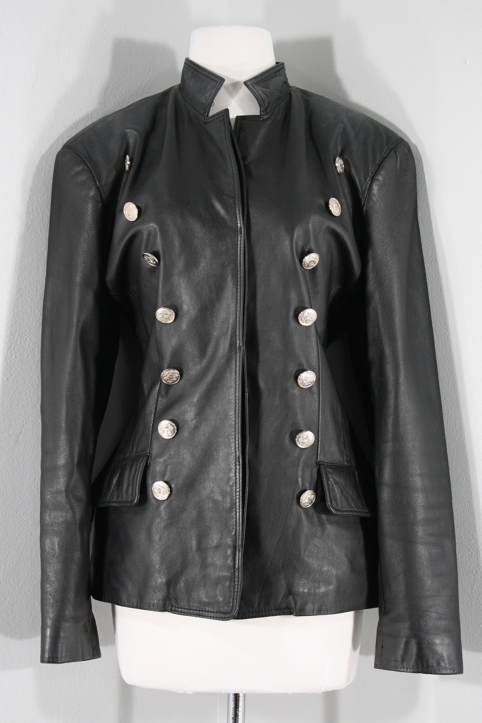 1990s Black Leather Jacket Medium to Large 90s Black Double - Etsy