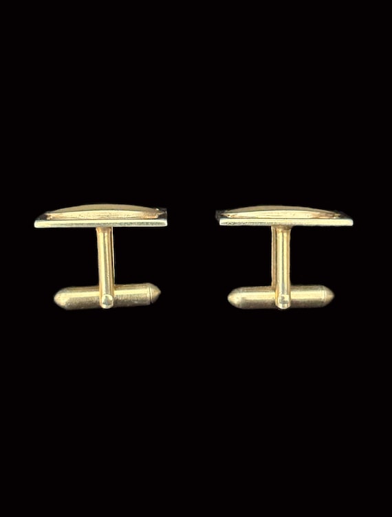 1950s Gold Tone Rectangular Frame Cuff Links by S… - image 5