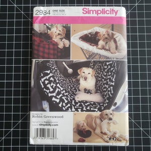 Uncut Simplicity 2984 Travel Accessories for Dogs Pattern, No Size, Factory Folded | Pattern for Car and Shopping Cart Covers, and Toys