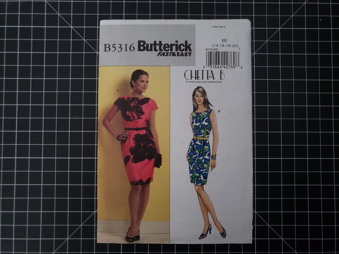 Uncut Butterick 5316 Fast & Easy Dress Pattern by Chetta B, Sizes 14-16 ...