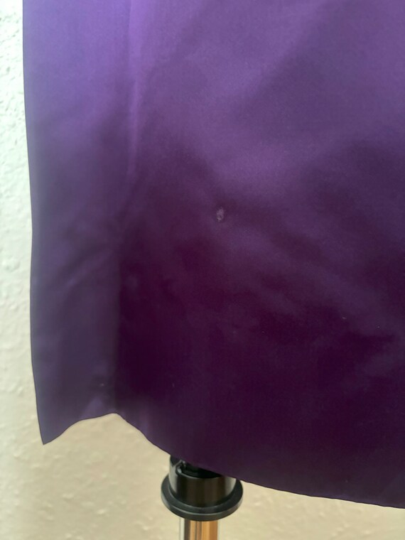 JEET vintage 1980s evening gown, Purple Beaded Silk Sheath gown, Halter slip dress
