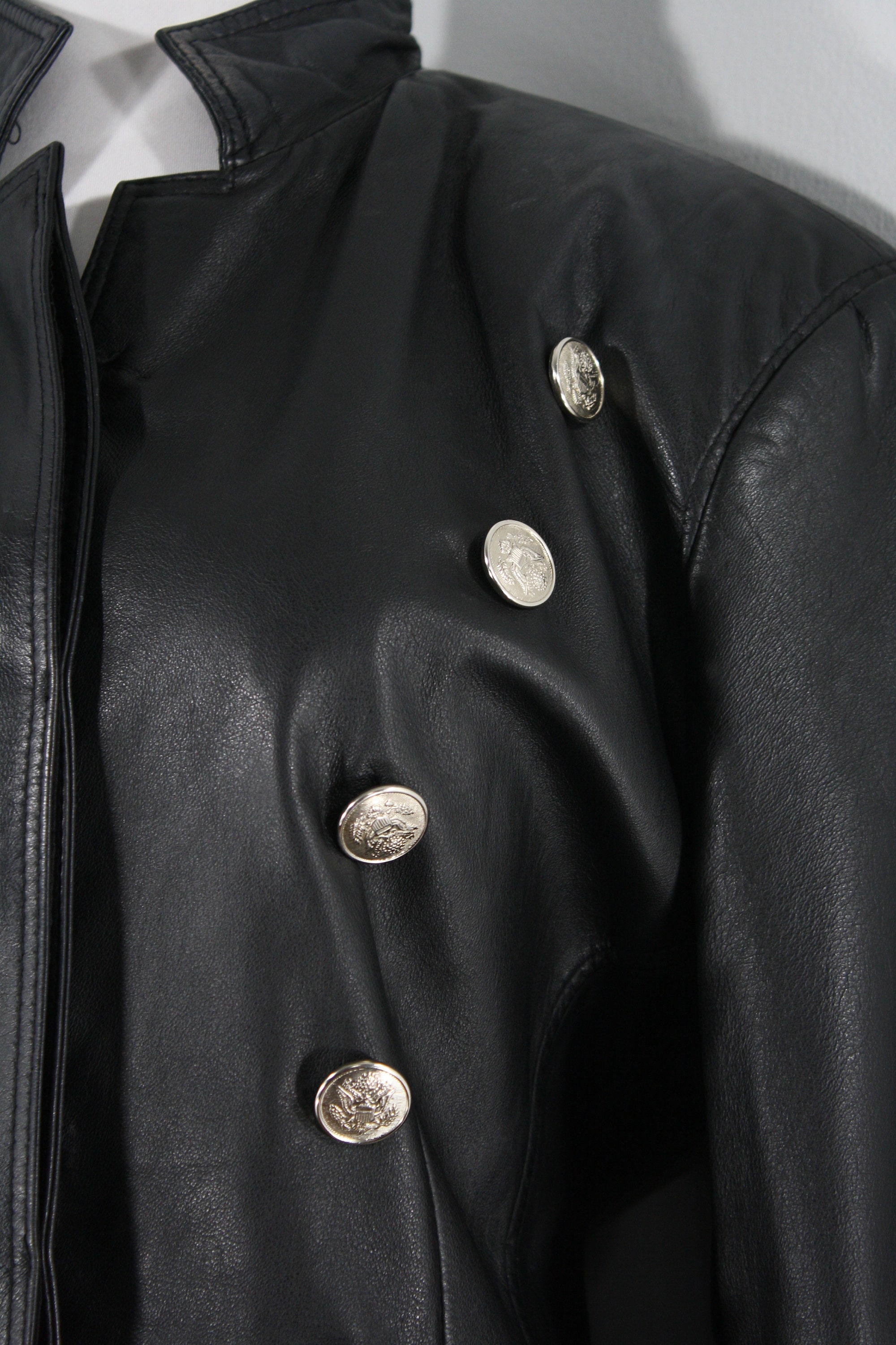 1990s Black Leather Jacket Medium to Large 90s Black Double - Etsy