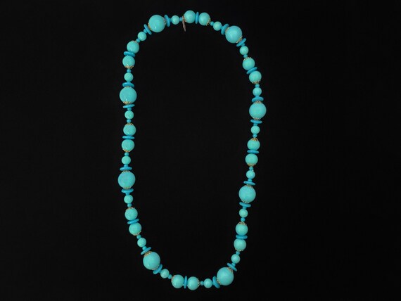 1960s Turquoise Bead Necklace | 60s Vintage Long … - image 5