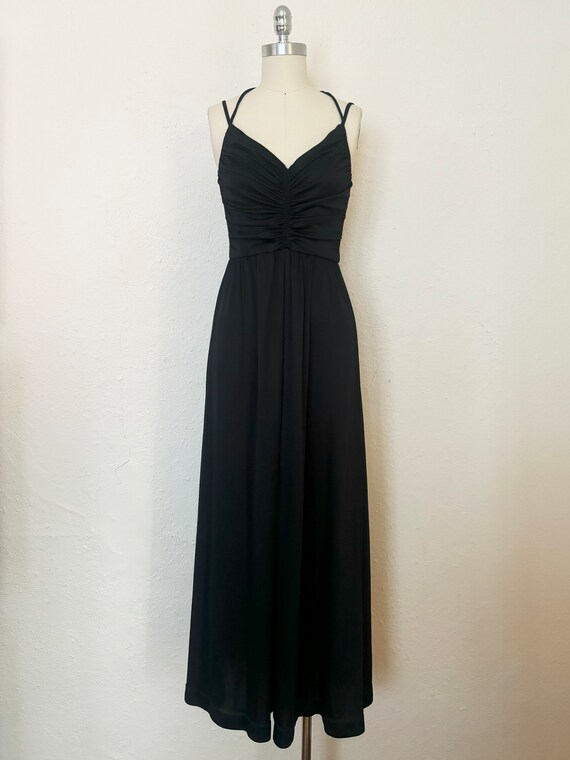 chinese dress ladies Rihoas Elegant Black Tie Strap Maxi Dress Chiffon Slit Dress for Wedding Guest, Cocktail Party, Evening Party, Black / Xs