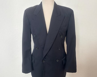 Vintage 80's - 90's -hugo Boss- Men's Double Breasted Suit Coat