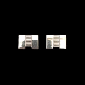1960s Silver Tone Cuff Links | 60s Vintage Rectangular Mid Century Cufflinks