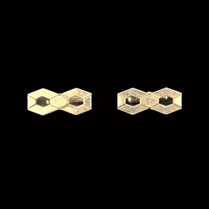 1950s Gold Tone Chain Link Cuff Links | 50s Vintage Gold Tone Figure 8 Cufflinks