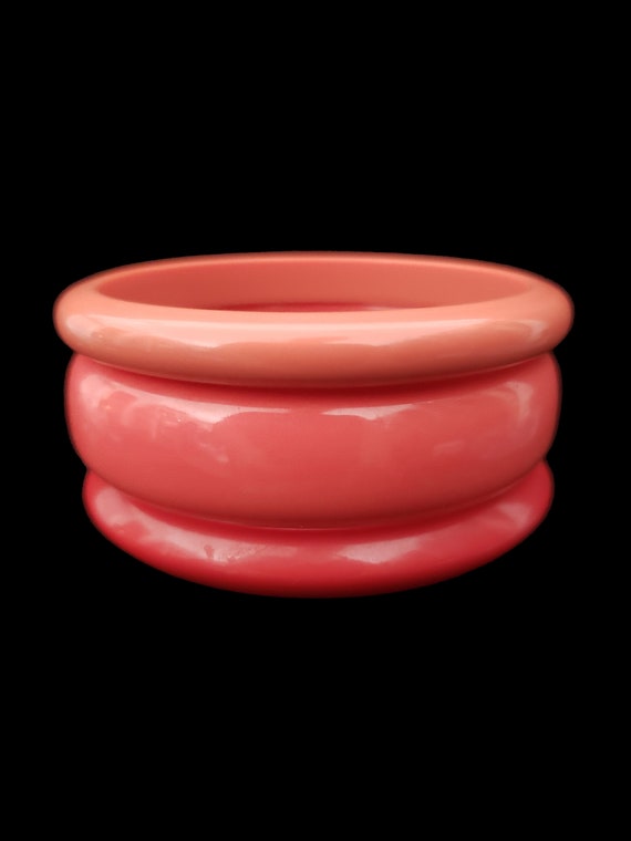 1980s Pink Plastic Bangle Stack | 80s Vintage Cor… - image 2