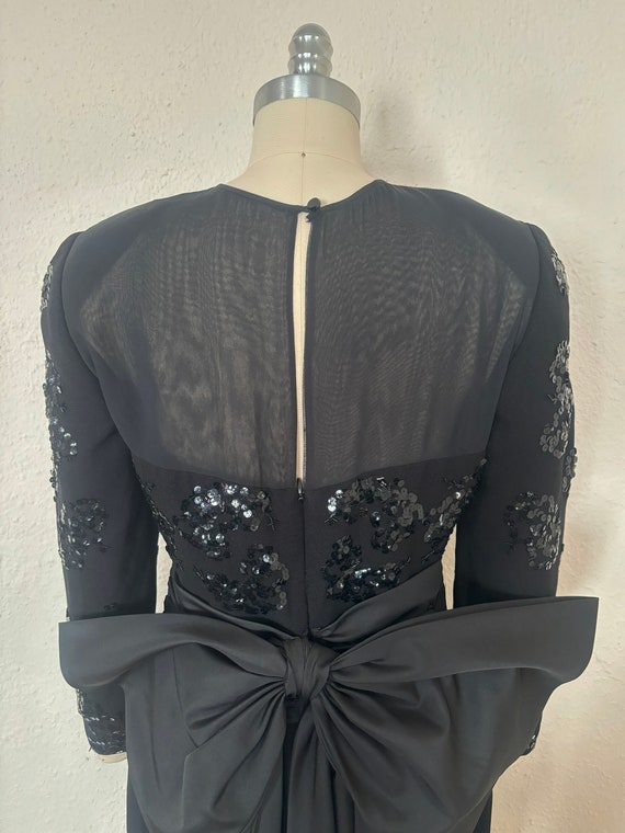 1990s CHRISTIAN DIOR Black Sequin Evening Dress, … - image 7