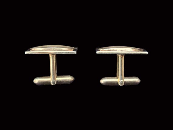 1950s Gold Tone Rectangular Frame Cuff Links by S… - image 6