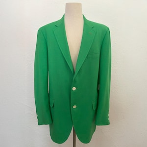1970s Linen Weave Summer Weight Sport Coat by Jos A Bank, Medium to Large | 70s Vintage Green Blazer (S, M, 47.5 Chest)